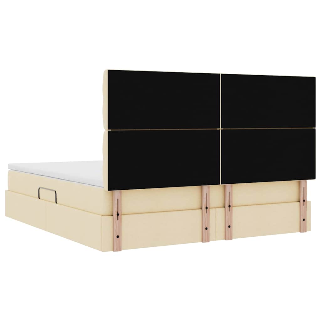 Opslag bed met matras met matras Crème 160 x 200 cm Polyester is nu te koop bij PeponiXL, paradijselijk wonen!