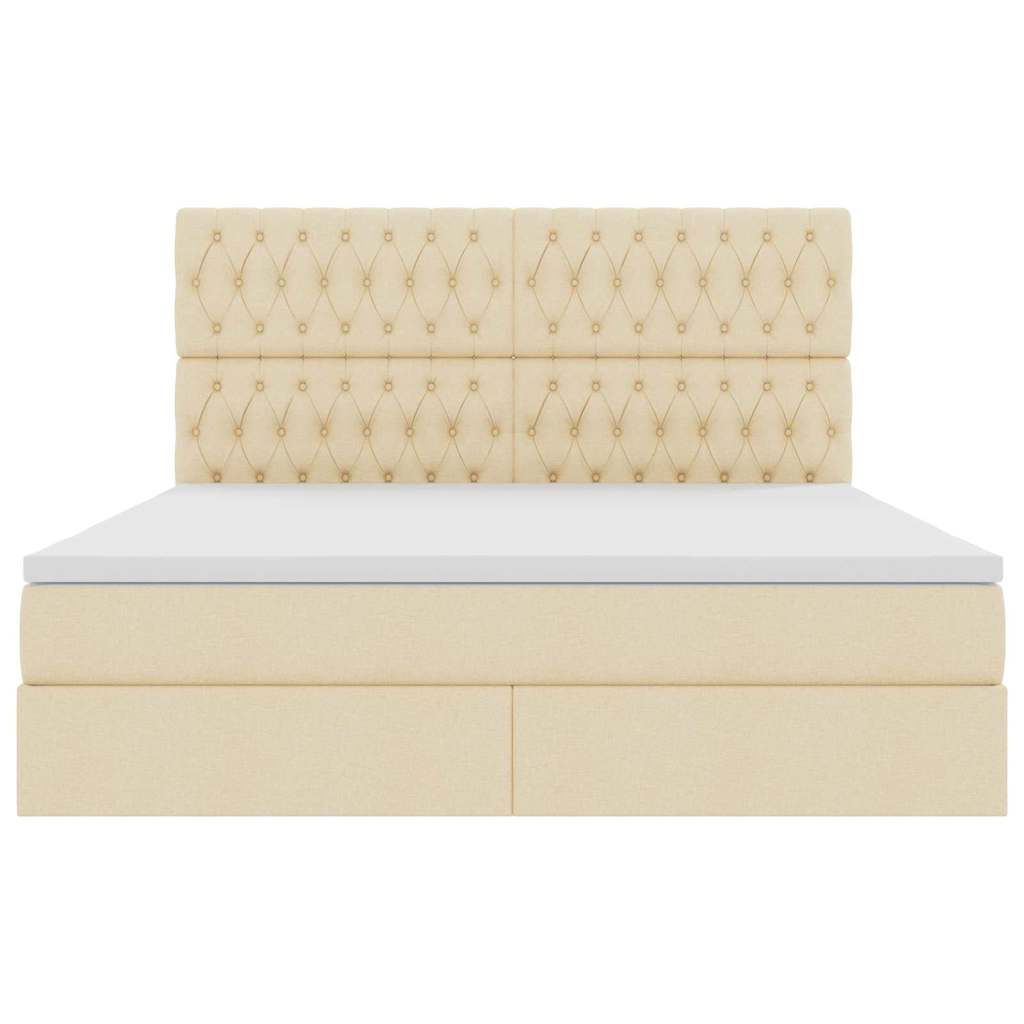 Opslag bed met matras met matras Crème 160 x 200 cm Polyester is nu te koop bij PeponiXL, paradijselijk wonen!