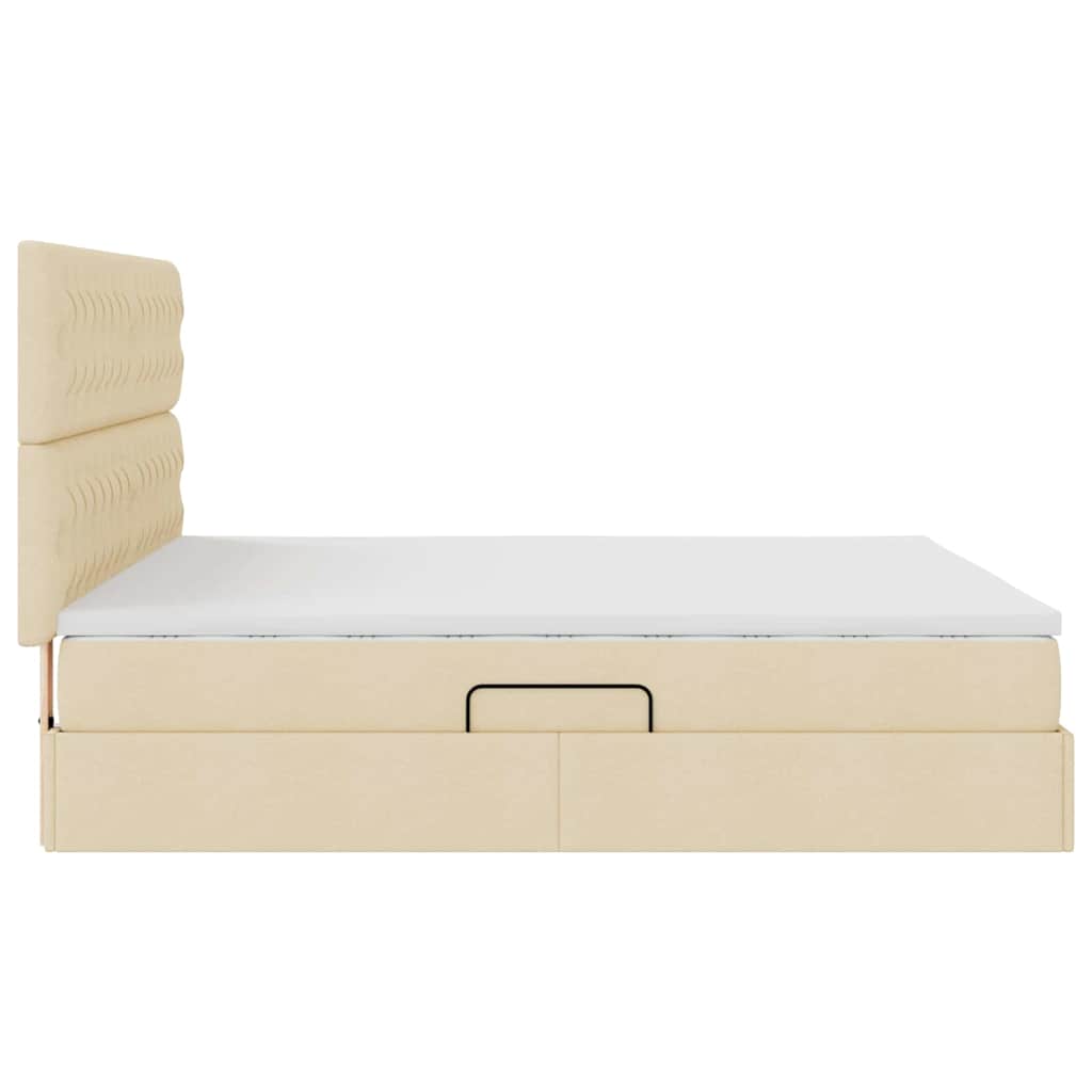 Opslag bed met matras met matras Crème 160 x 200 cm Polyester is nu te koop bij PeponiXL, paradijselijk wonen!