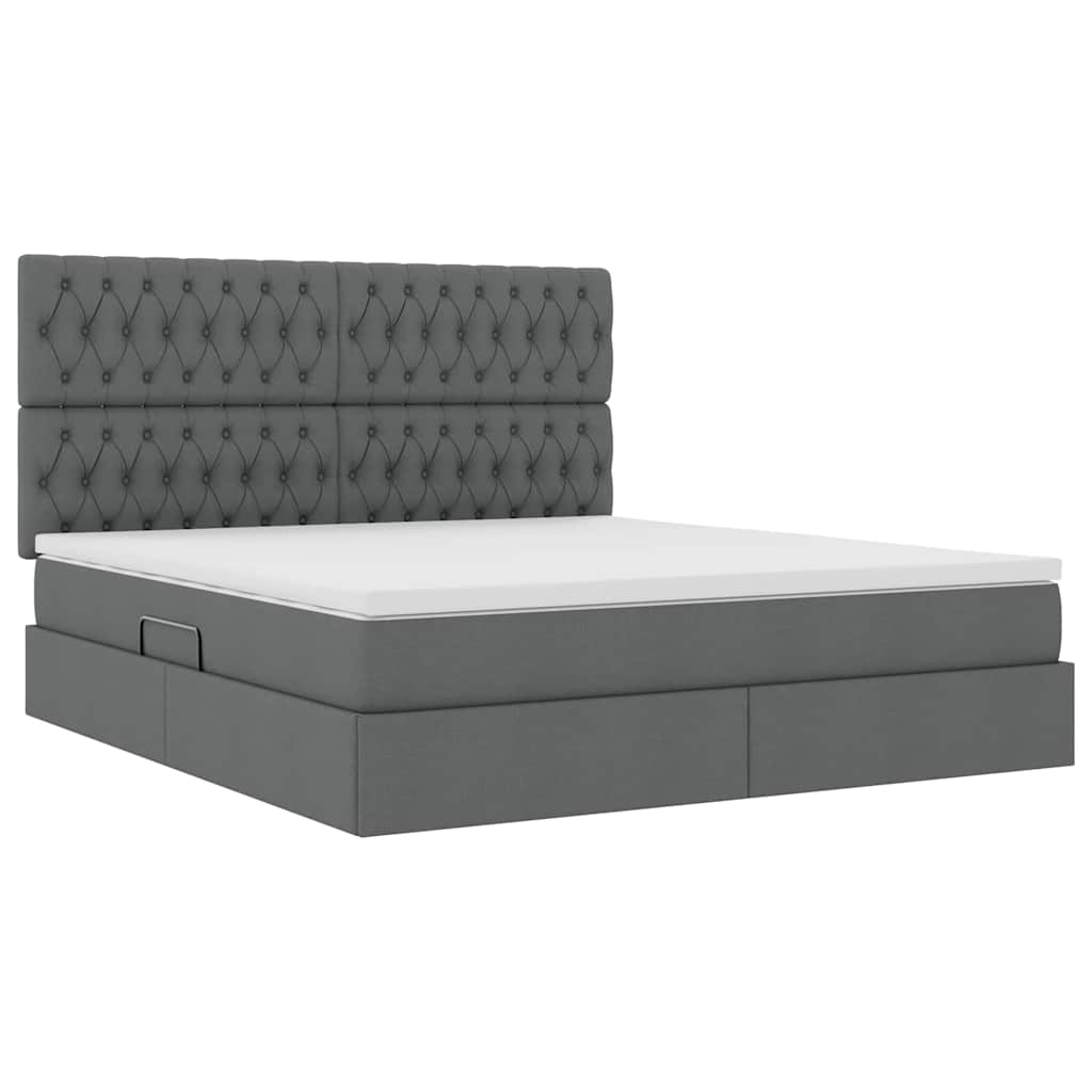 Opslag bed met matras Donkergrijs 180 x 200 cm Polyester is nu te koop bij PeponiXL, paradijselijk wonen!