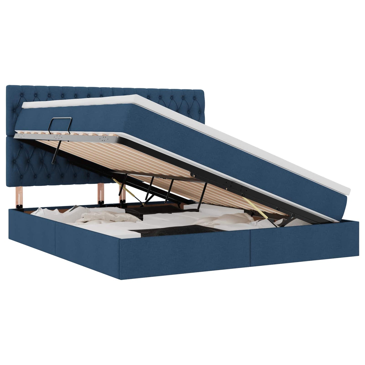 Opslag bed met matras met matras Blauw 180 x 200 cm Polyester is nu te koop bij PeponiXL, paradijselijk wonen!