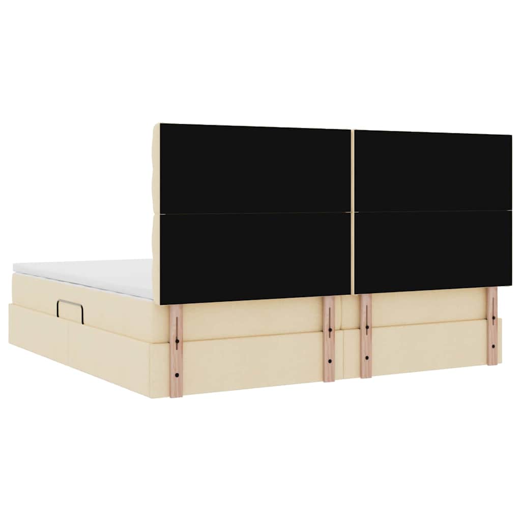 Opslag bed met matras met matras Crème 200 x 200 cm Polyester is nu te koop bij PeponiXL, paradijselijk wonen!