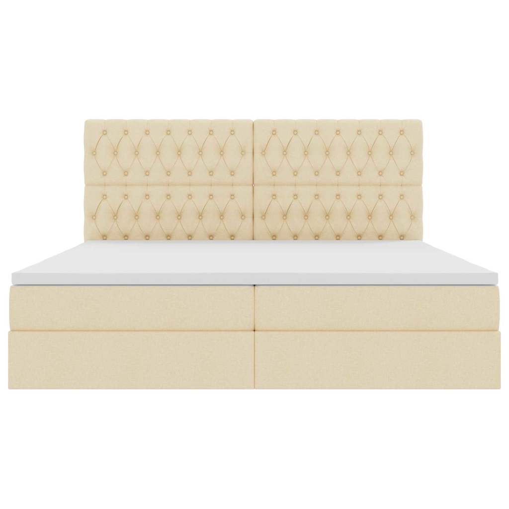 Opslag bed met matras met matras Crème 200 x 200 cm Polyester is nu te koop bij PeponiXL, paradijselijk wonen!
