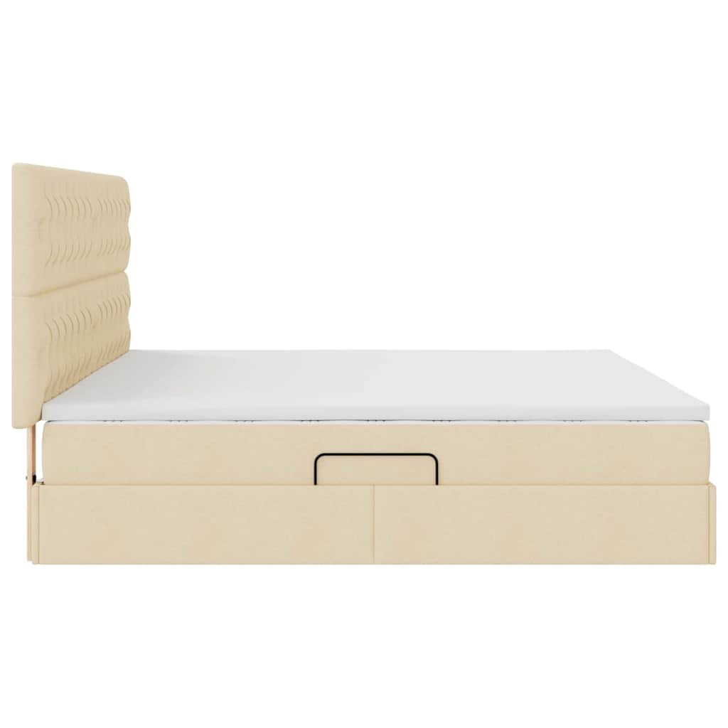 Opslag bed met matras met matras Crème 200 x 200 cm Polyester is nu te koop bij PeponiXL, paradijselijk wonen!
