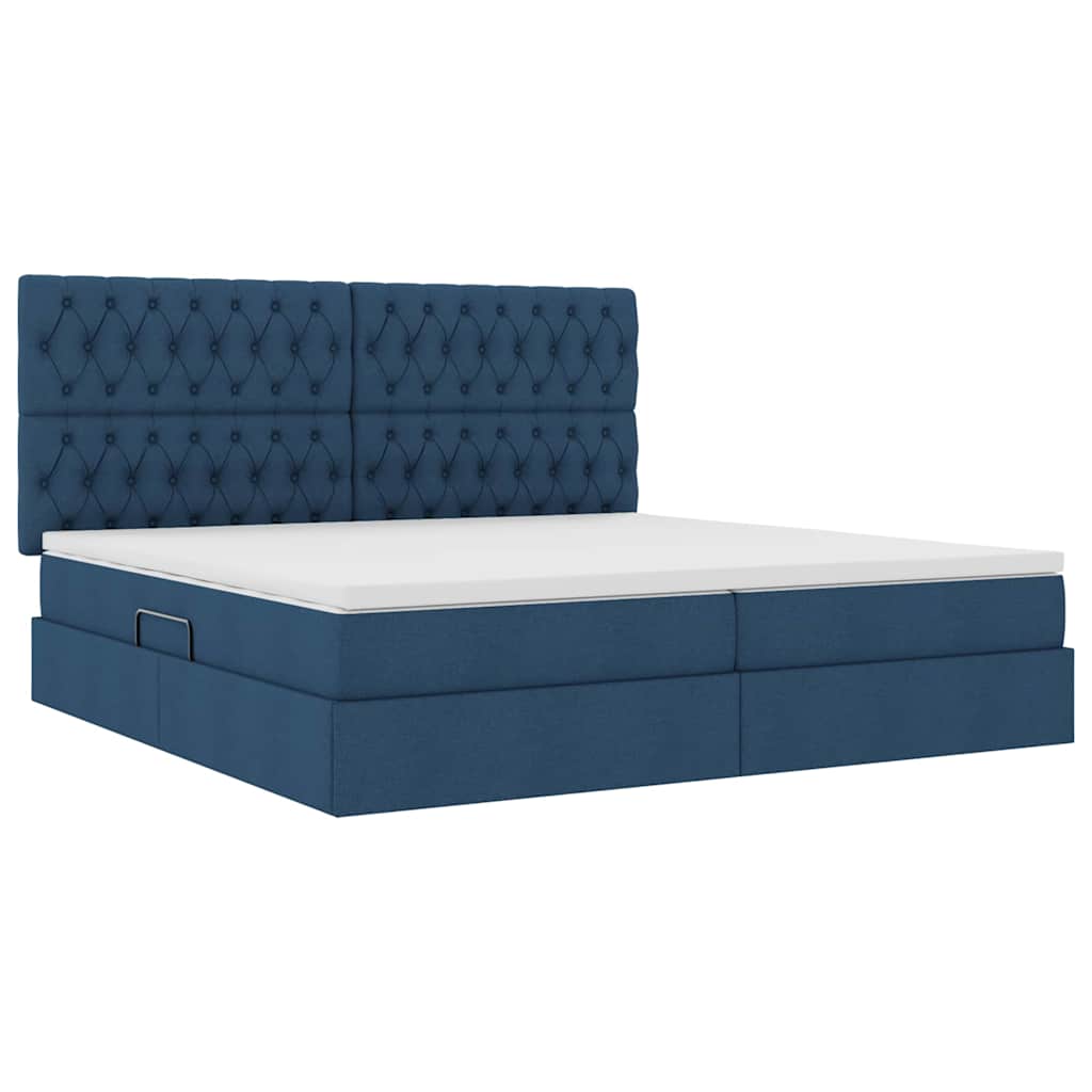 Opslag bed met matras met matras Blauw 200 x 200 cm Polyester is nu te koop bij PeponiXL, paradijselijk wonen!