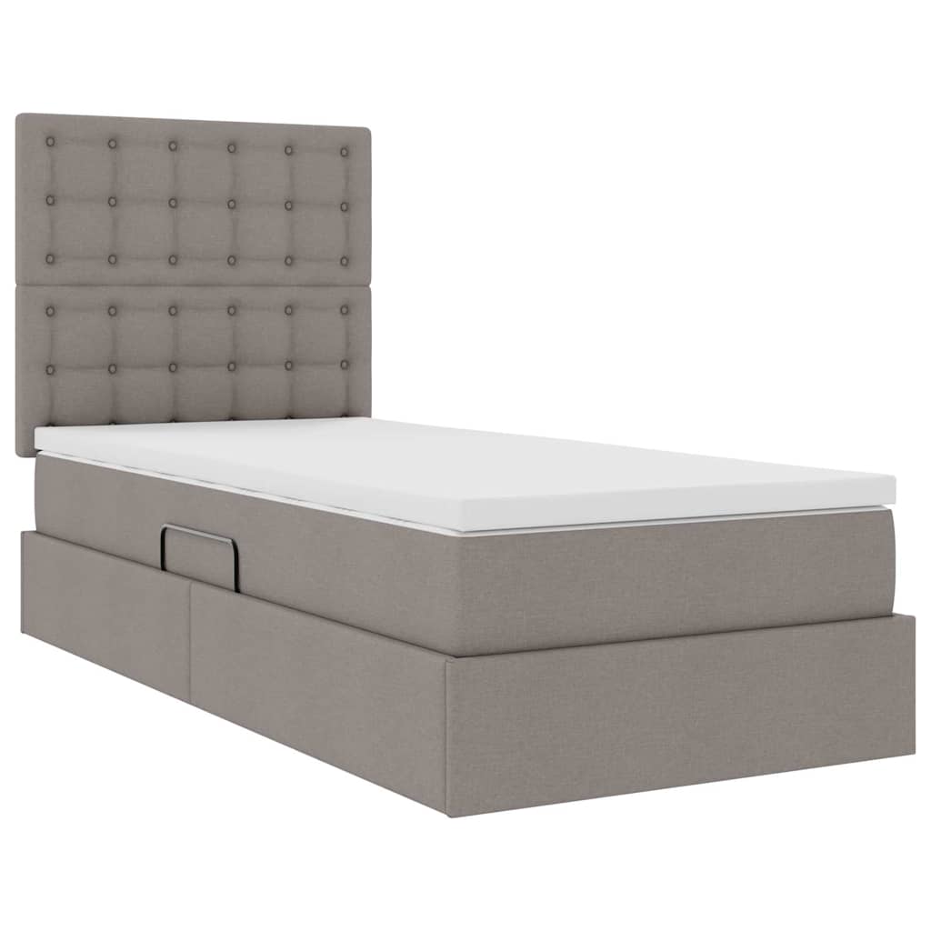 Opslag bed met matras met matras Taupe 90 x 190 cm Polyester is nu te koop bij PeponiXL, paradijselijk wonen!