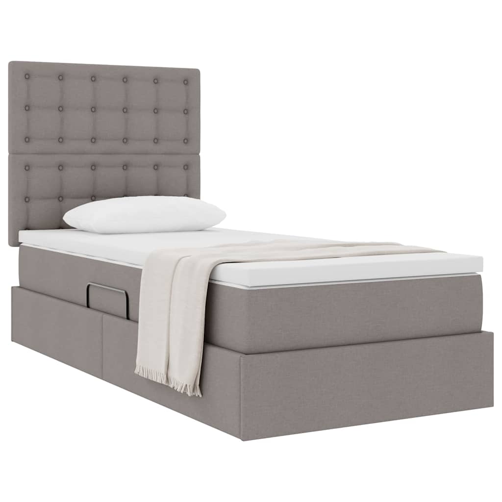 Opslag bed met matras met matras Taupe 90 x 200 cm Polyester is nu te koop bij PeponiXL, paradijselijk wonen!