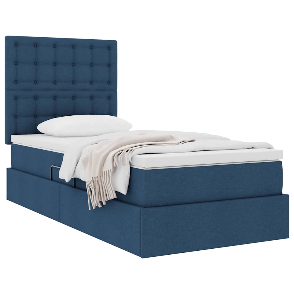 Opslag bed met matras met matras Blauw 90 x 200 cm Polyester is nu te koop bij PeponiXL, paradijselijk wonen!
