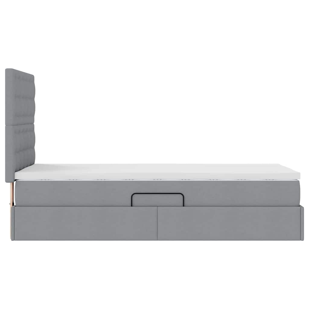 Opslag bed met matras Lichtgrijs 100 x 200 cm Polyester is nu te koop bij PeponiXL, paradijselijk wonen!