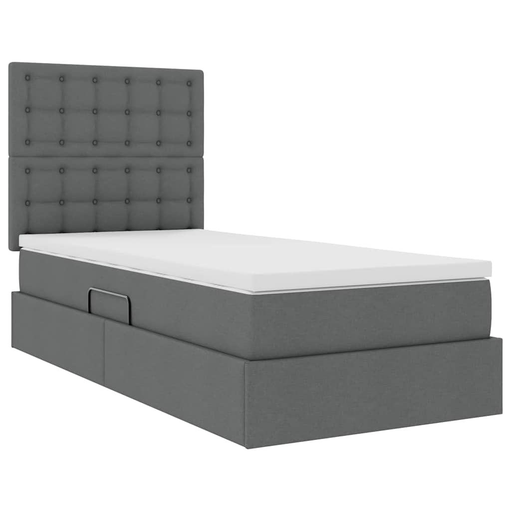 Opslag bed met matras Donkergrijs 100 x 200 cm Polyester is nu te koop bij PeponiXL, paradijselijk wonen!