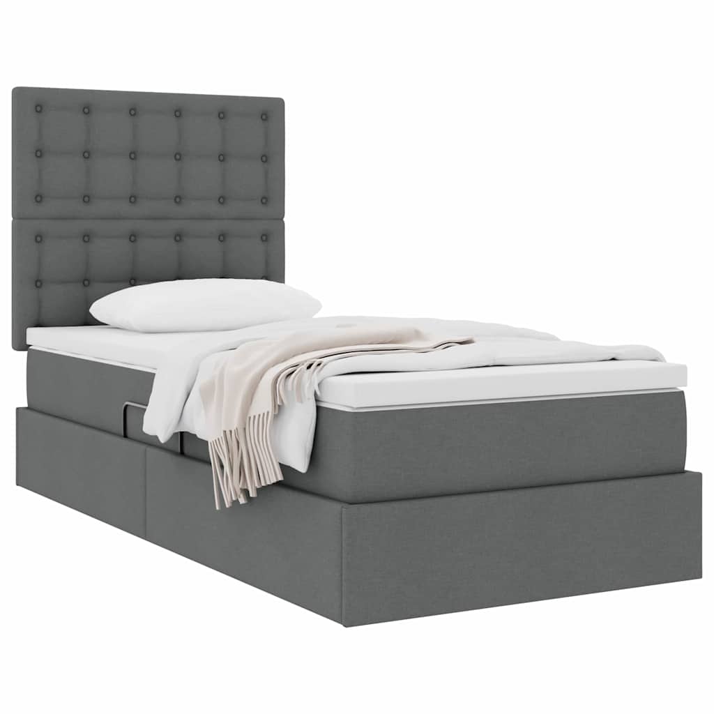 Opslag bed met matras Donkergrijs 100 x 200 cm Polyester is nu te koop bij PeponiXL, paradijselijk wonen!
