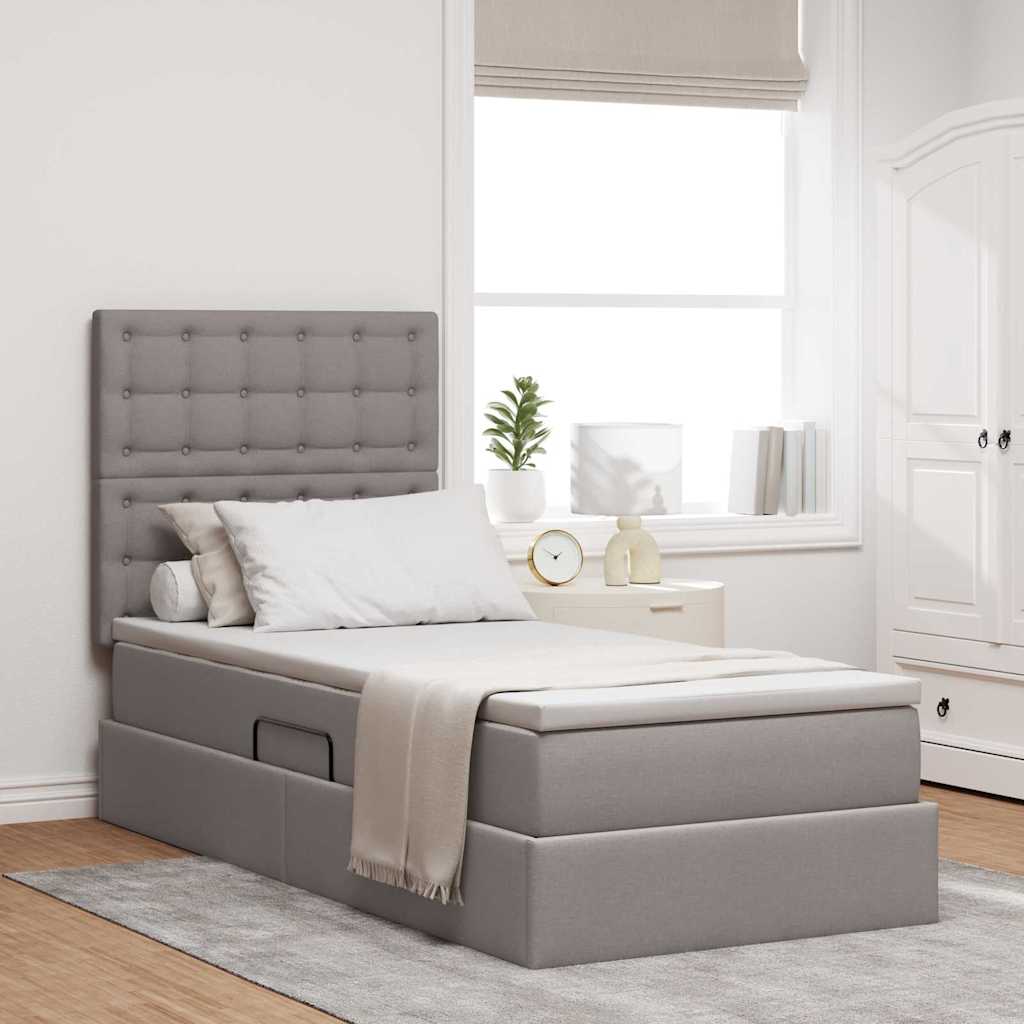 Opslag bed met matras met matras Taupe 100 x 200 cm Polyester is nu te koop bij PeponiXL, paradijselijk wonen!