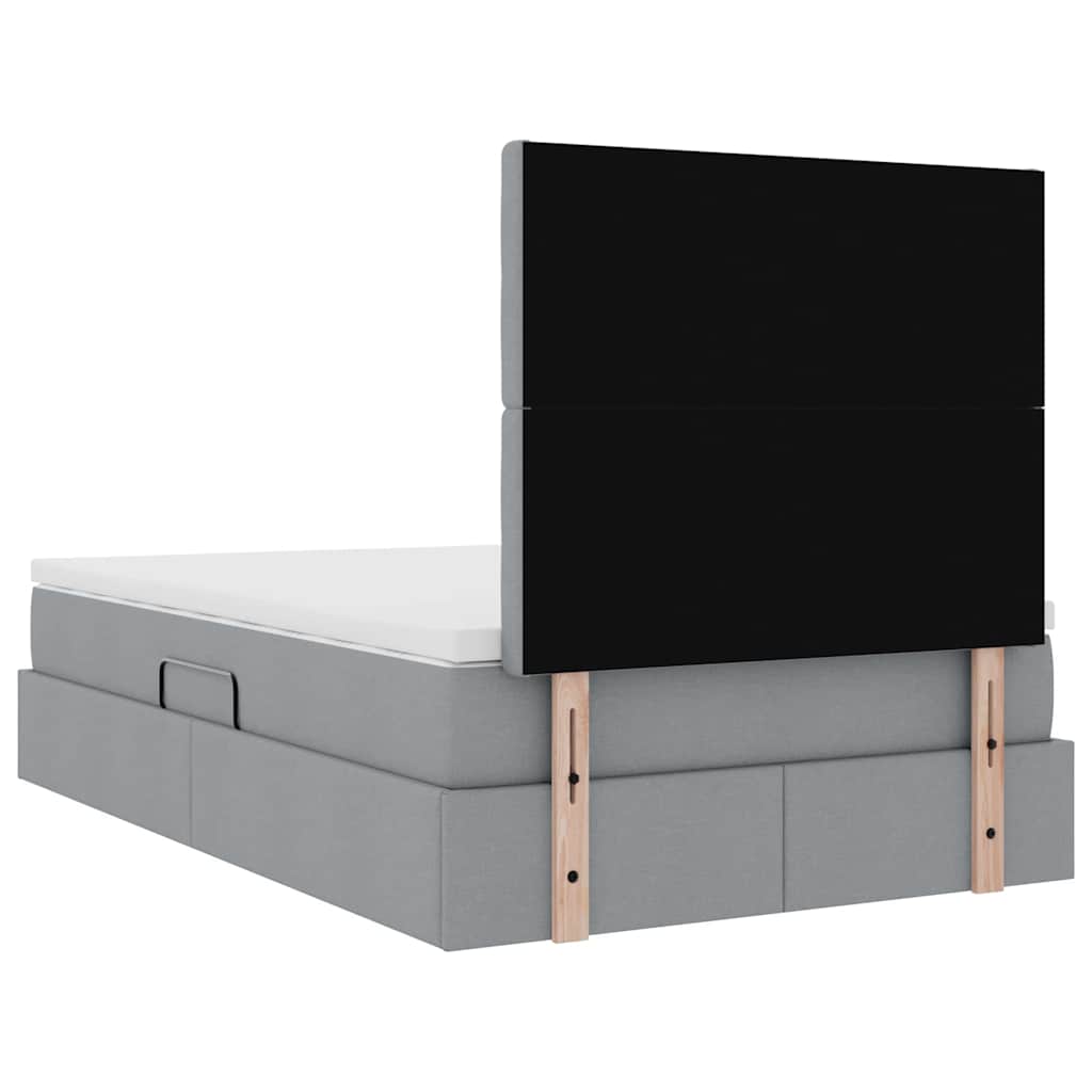 Opslag bed met matras met matras Lichtgrijs 120 x 190 cm Stof is nu te koop bij PeponiXL, paradijselijk wonen!