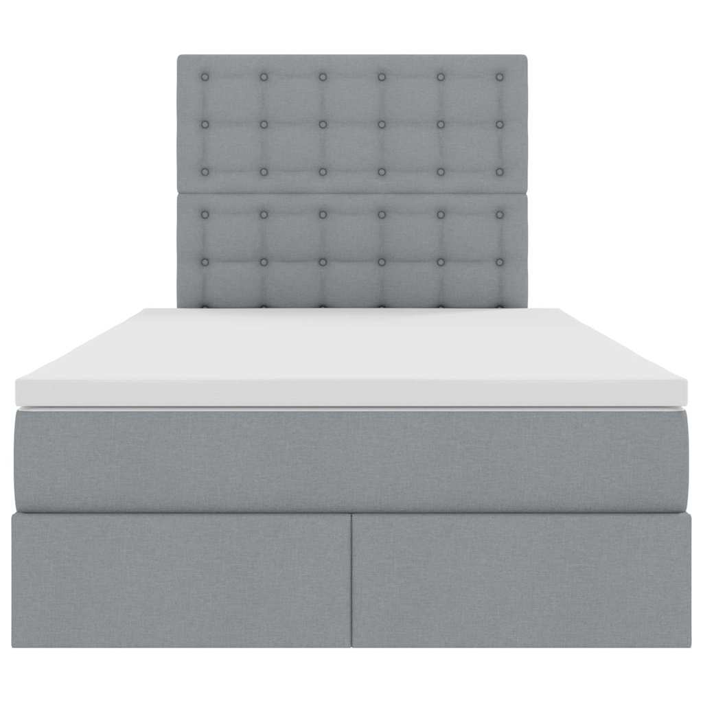 Opslag bed met matras met matras Lichtgrijs 120 x 190 cm Stof is nu te koop bij PeponiXL, paradijselijk wonen!