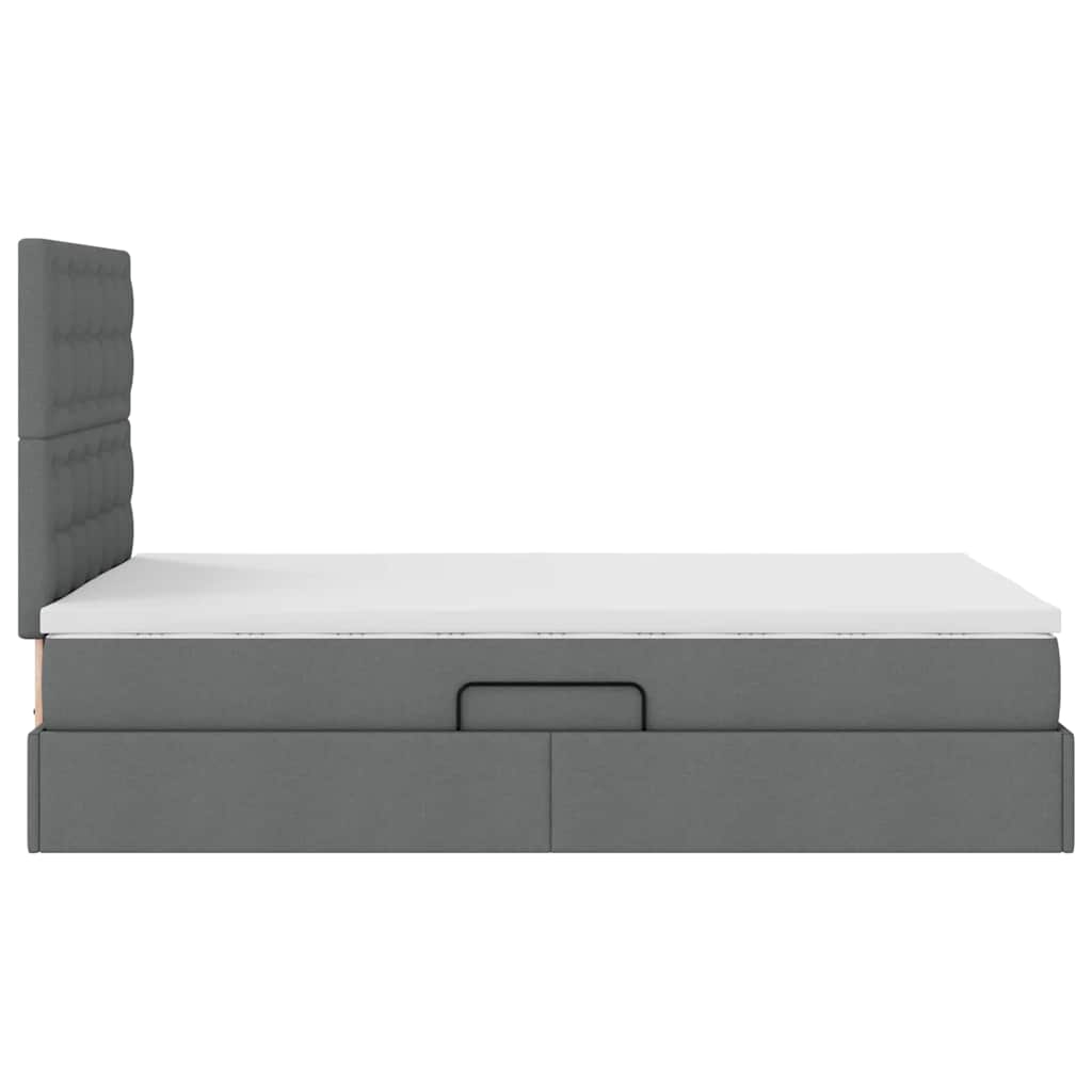 Opslag bed met matras met matras Donkergrijs 120 x 190 cm Stof is nu te koop bij PeponiXL, paradijselijk wonen!