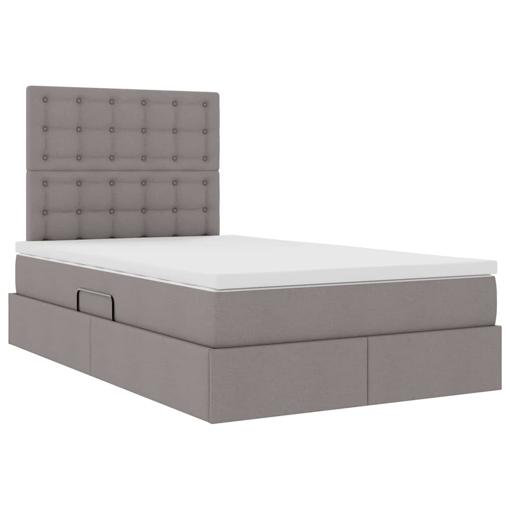 Opslag bed met matras met hoofdeinde Taupe 120 x 190 cm Stof