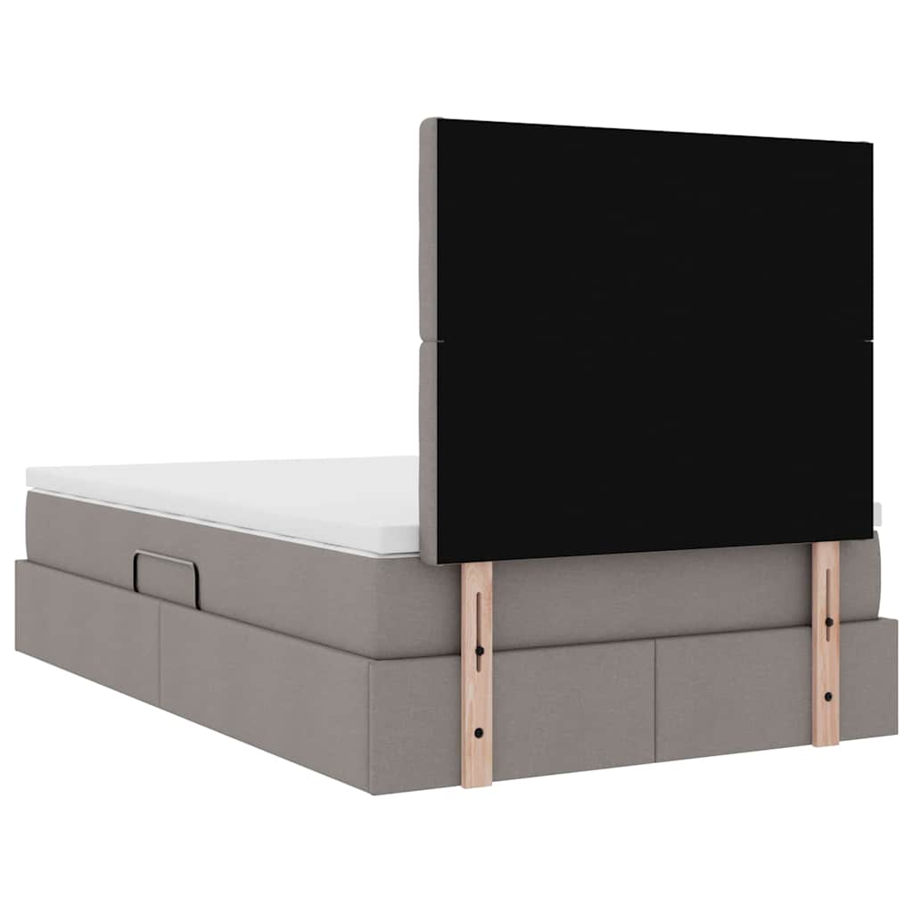 Opslag bed met matras met hoofdeinde Taupe 120 x 190 cm Stof