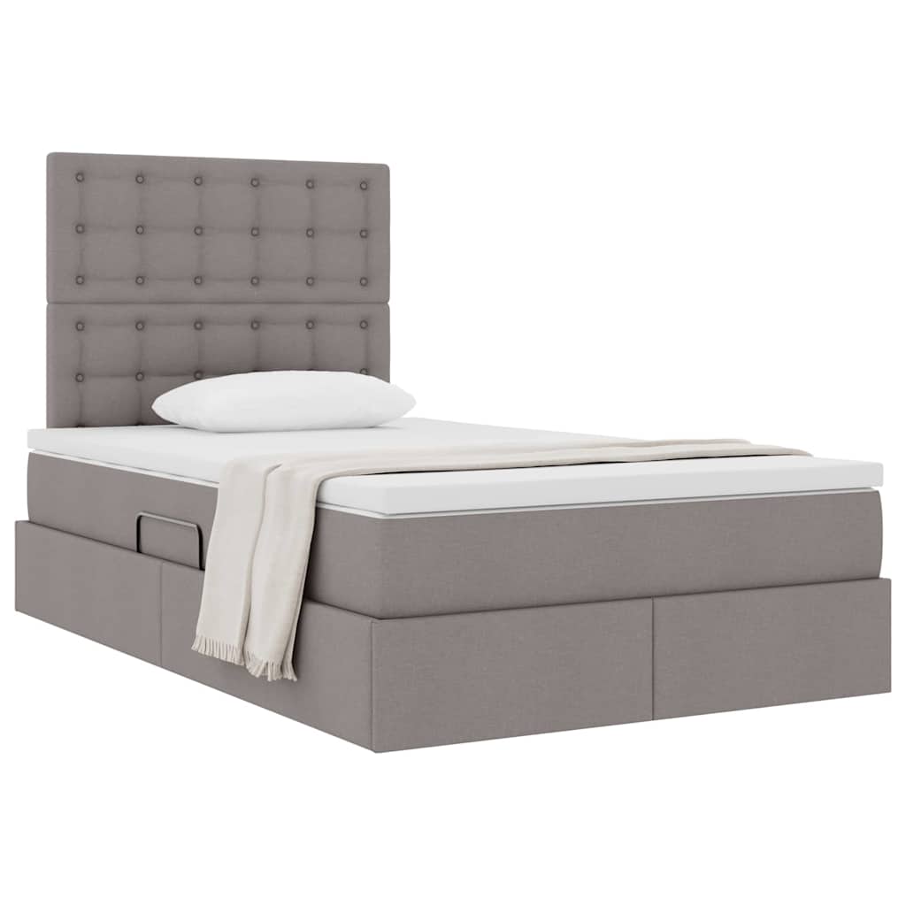 Opslag bed met matras met hoofdeinde Taupe 120 x 190 cm Stof