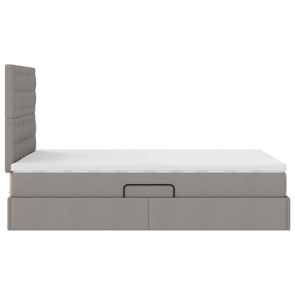 Opslag bed met matras met hoofdeinde Taupe 120 x 190 cm Stof