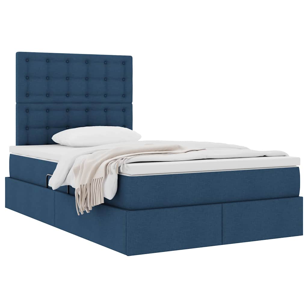 Opslag bed met matras met matras Blauw 120 x 190 cm Stof is nu te koop bij PeponiXL, paradijselijk wonen!