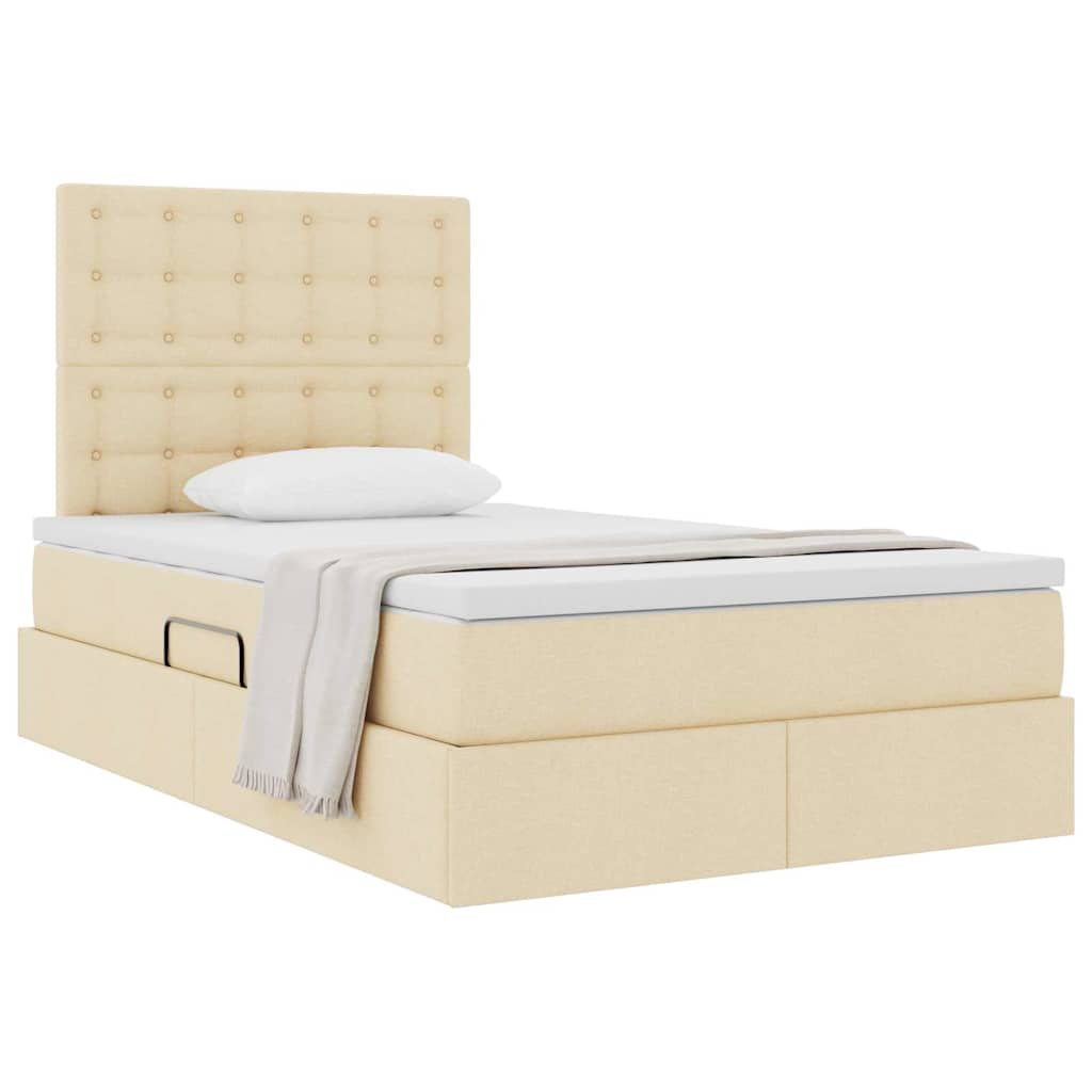 Opslag bed met matras met matras Crème 120 x 200 cm Polyester is nu te koop bij PeponiXL, paradijselijk wonen!