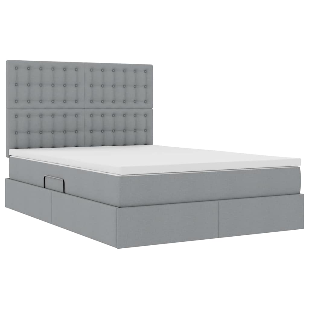 Opslag bed met matras Lichtgrijs 140 x 190 cm Polyester is nu te koop bij PeponiXL, paradijselijk wonen!