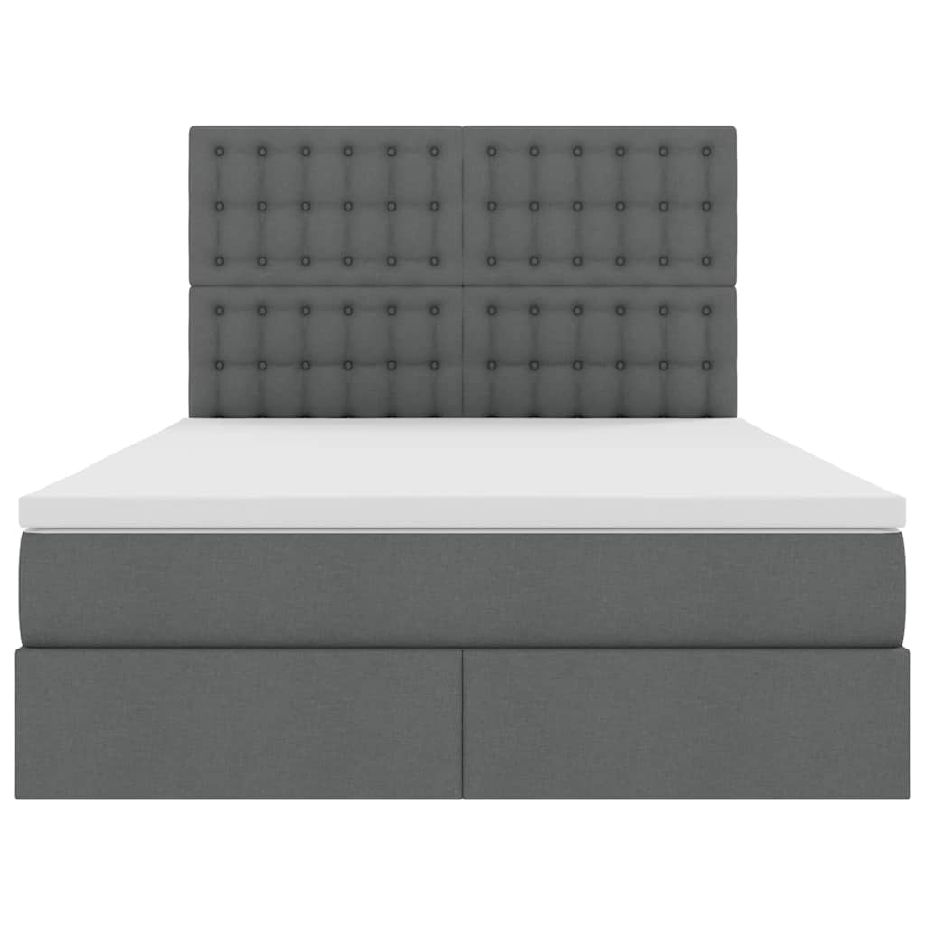 Opslag bed met matras Donkergrijs 140 x 190 cm Polyester is nu te koop bij PeponiXL, paradijselijk wonen!