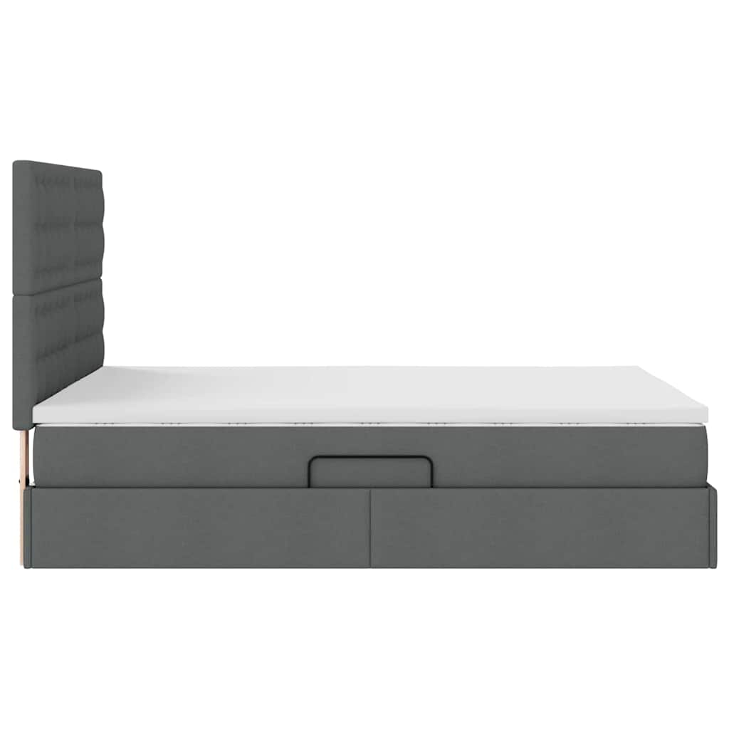 Opslag bed met matras Donkergrijs 140 x 190 cm Polyester is nu te koop bij PeponiXL, paradijselijk wonen!