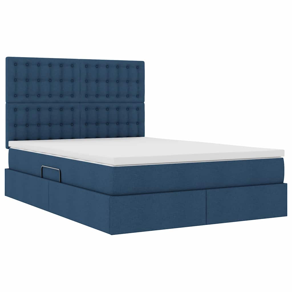 Opslag bed met matras met matras Blauw 140 x 190 cm Polyester is nu te koop bij PeponiXL, paradijselijk wonen!