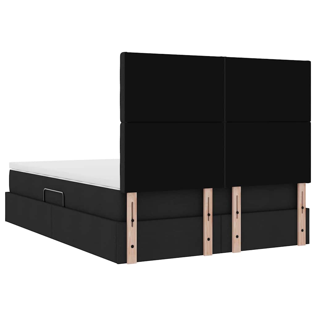 Opslag bed met matras met matras Zwart 140 x 200 cm Polyester is nu te koop bij PeponiXL, paradijselijk wonen!