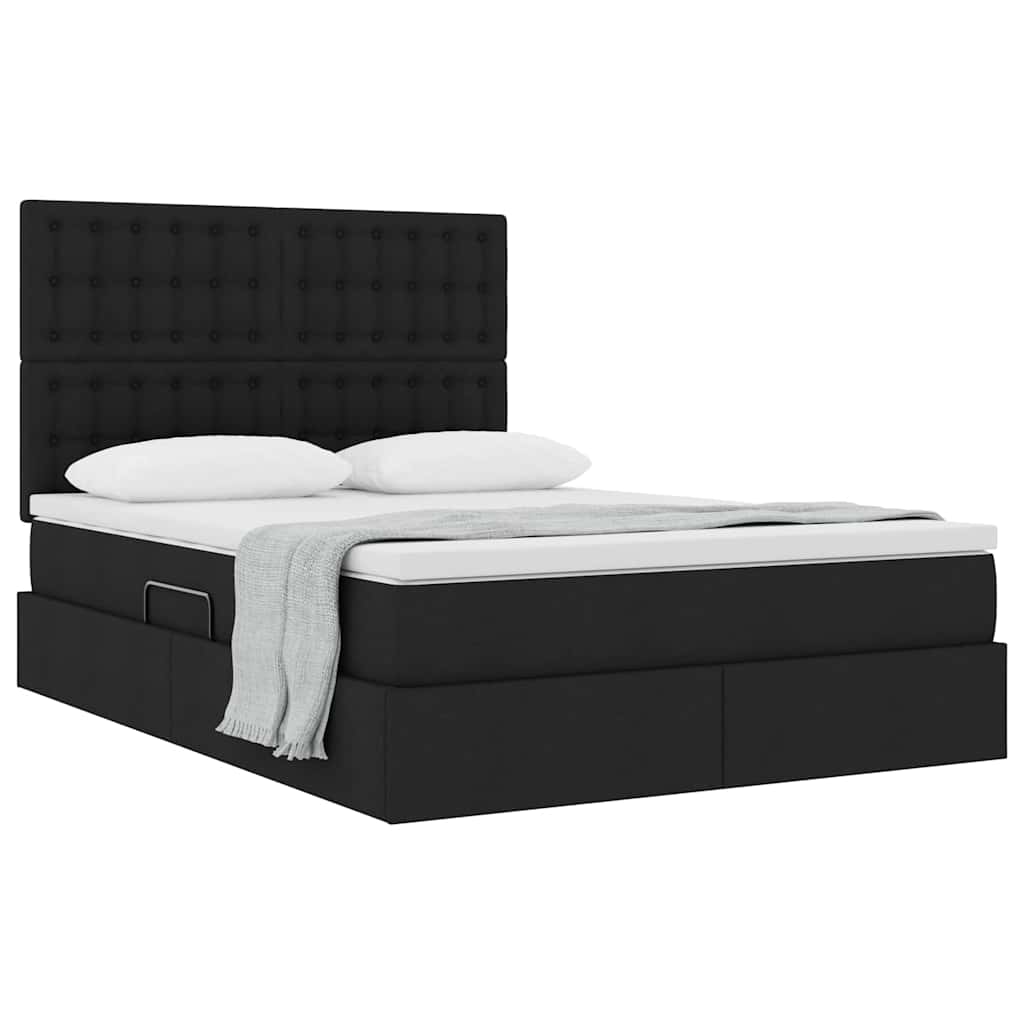 Opslag bed met matras met matras Zwart 140 x 200 cm Polyester is nu te koop bij PeponiXL, paradijselijk wonen!
