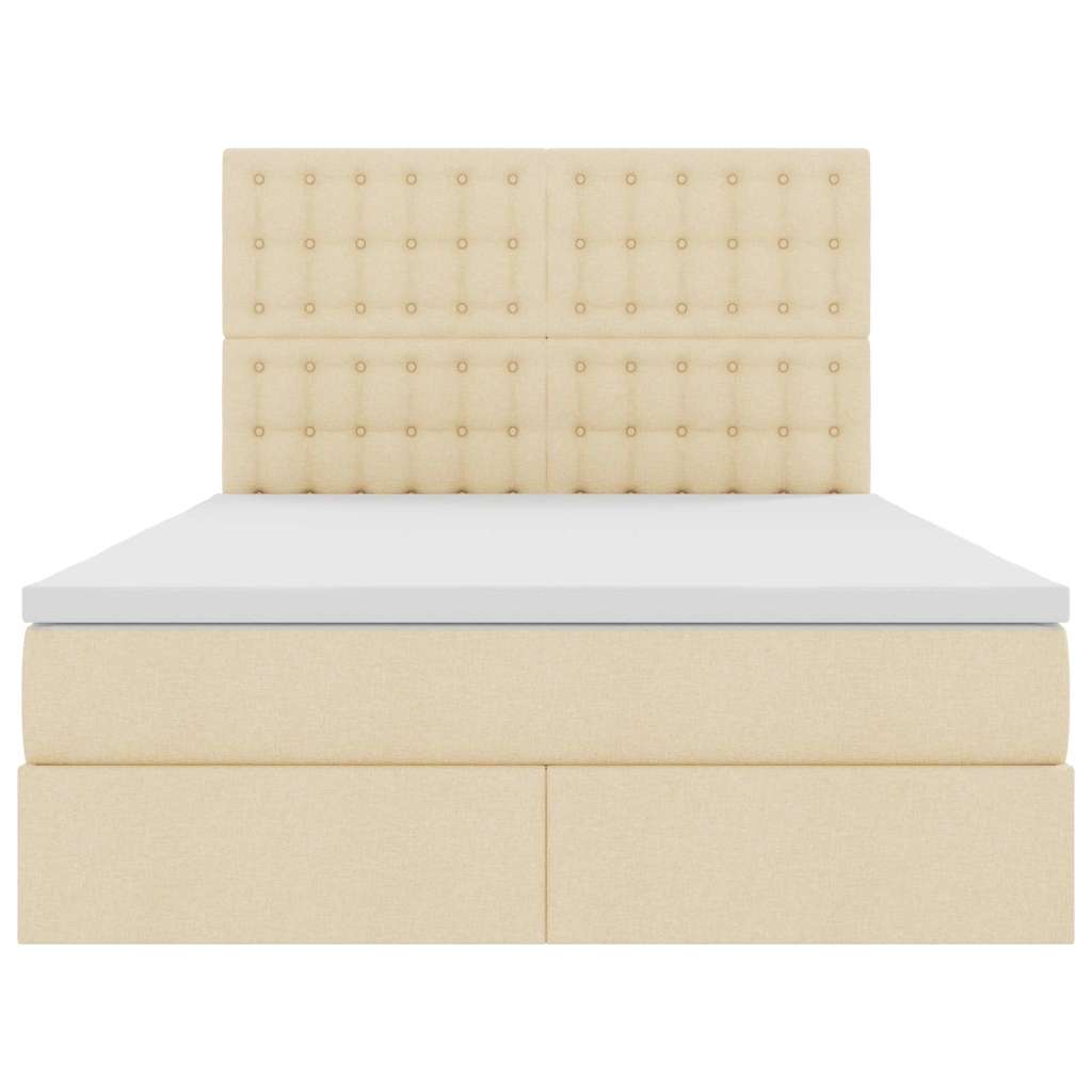 Opslag bed met matras met matras Crème 140 x 200 cm Polyester is nu te koop bij PeponiXL, paradijselijk wonen!