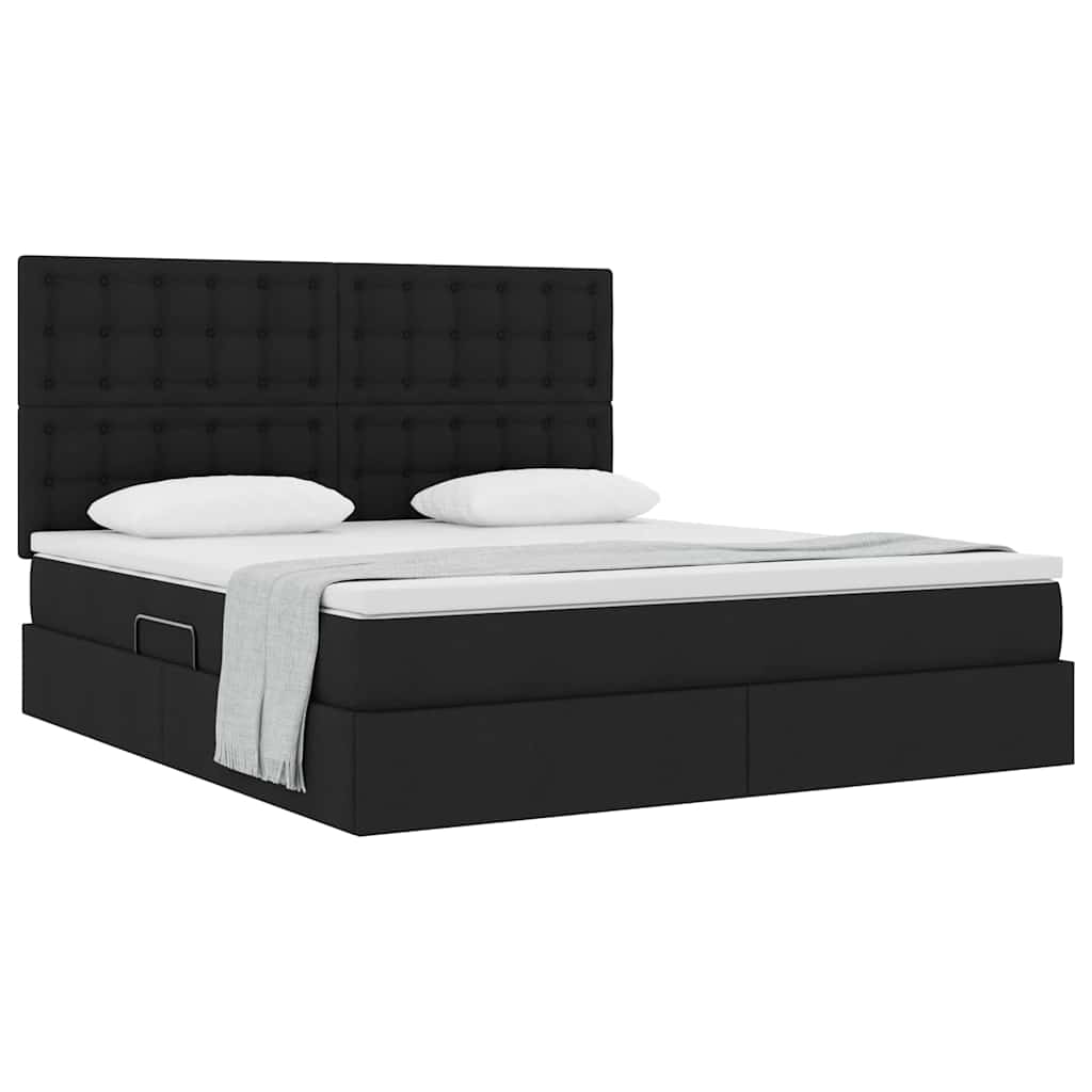 Opslag bed met matras met matras Zwart 160 x 200 cm Polyester is nu te koop bij PeponiXL, paradijselijk wonen!