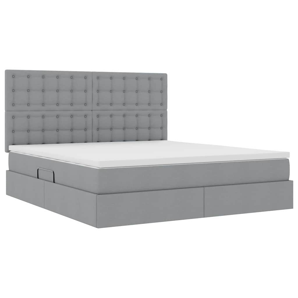 Opslag bed met matras Lichtgrijs 180 x 200 cm Polyester is nu te koop bij PeponiXL, paradijselijk wonen!