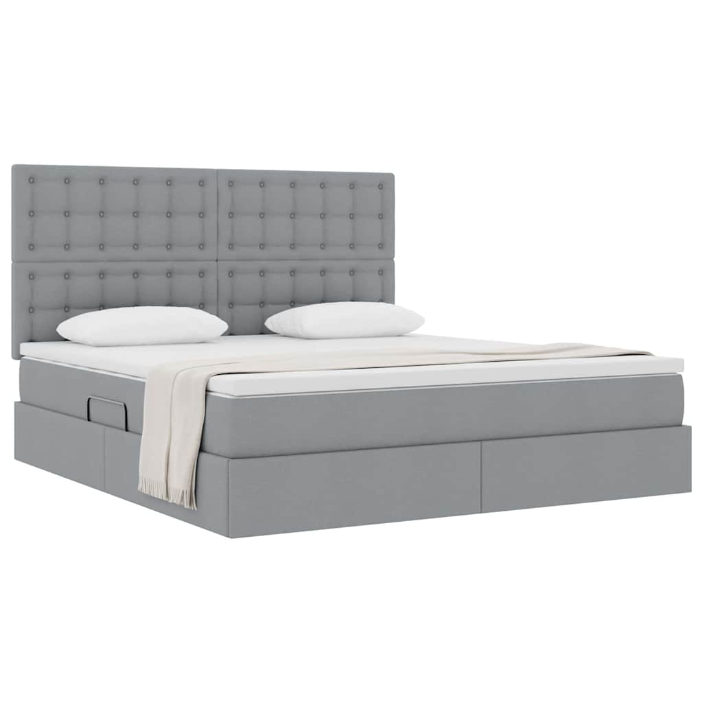 Opslag bed met matras Lichtgrijs 180 x 200 cm Polyester is nu te koop bij PeponiXL, paradijselijk wonen!