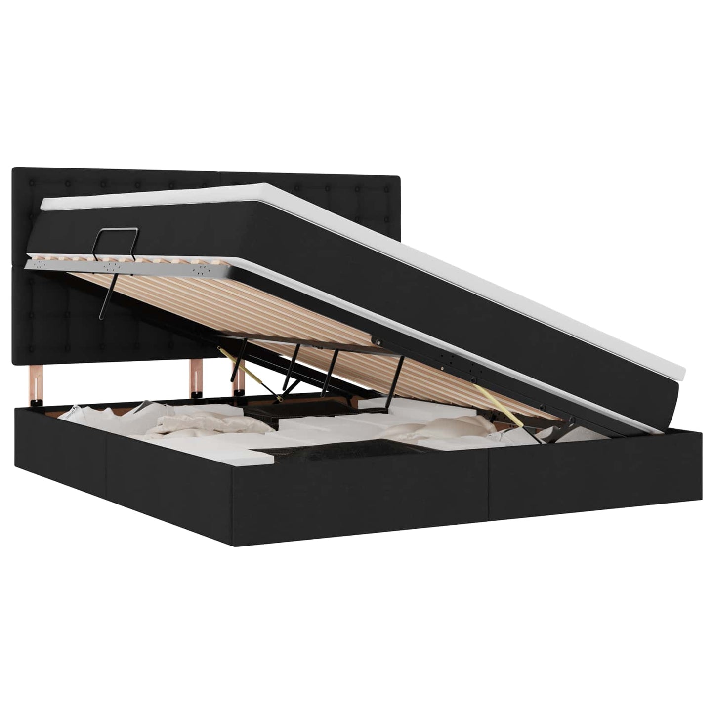Opslag bed met matras met matras Zwart 180 x 200 cm Polyester is nu te koop bij PeponiXL, paradijselijk wonen!