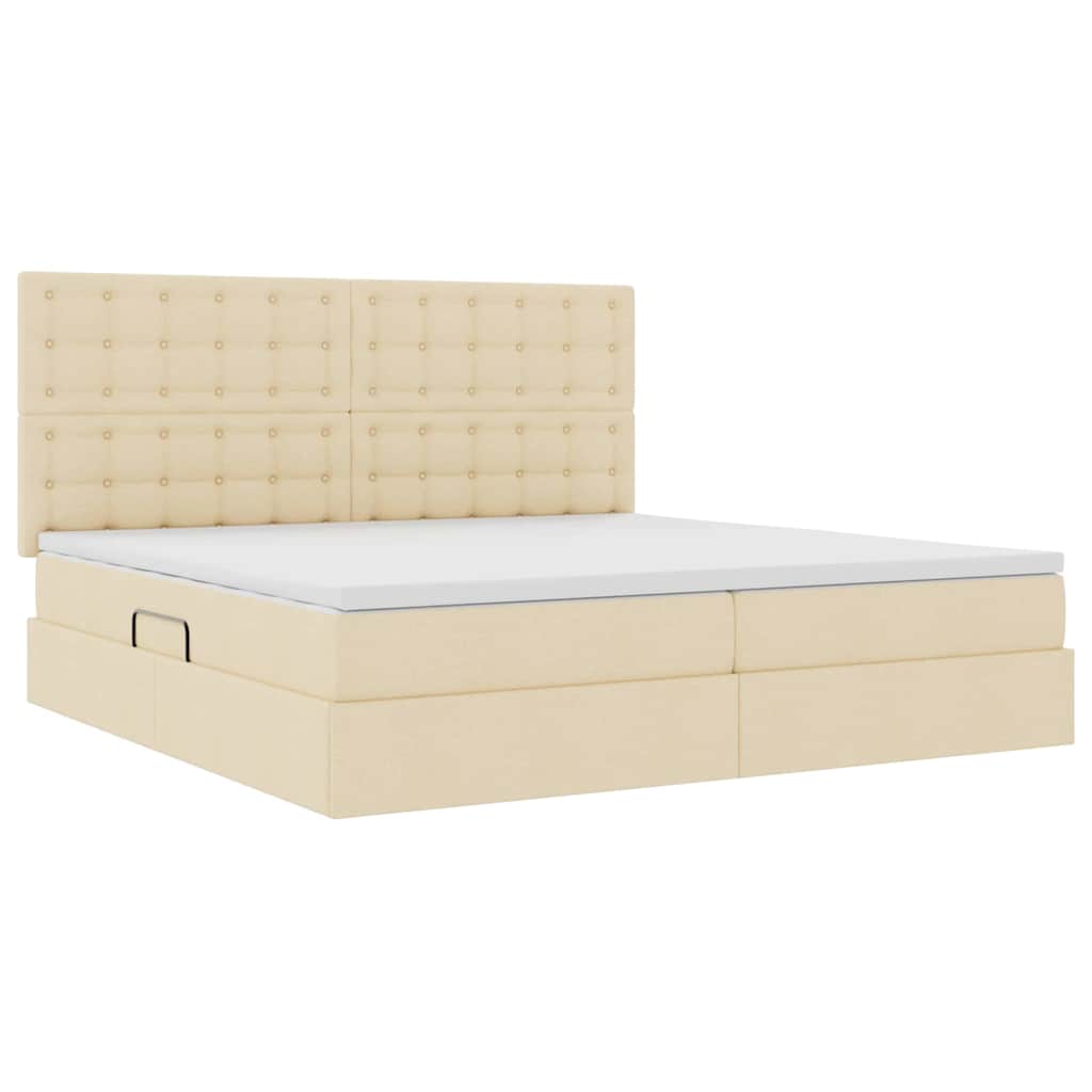 Opslag bed met matras met matras Crème 200 x 200 cm Polyester is nu te koop bij PeponiXL, paradijselijk wonen!