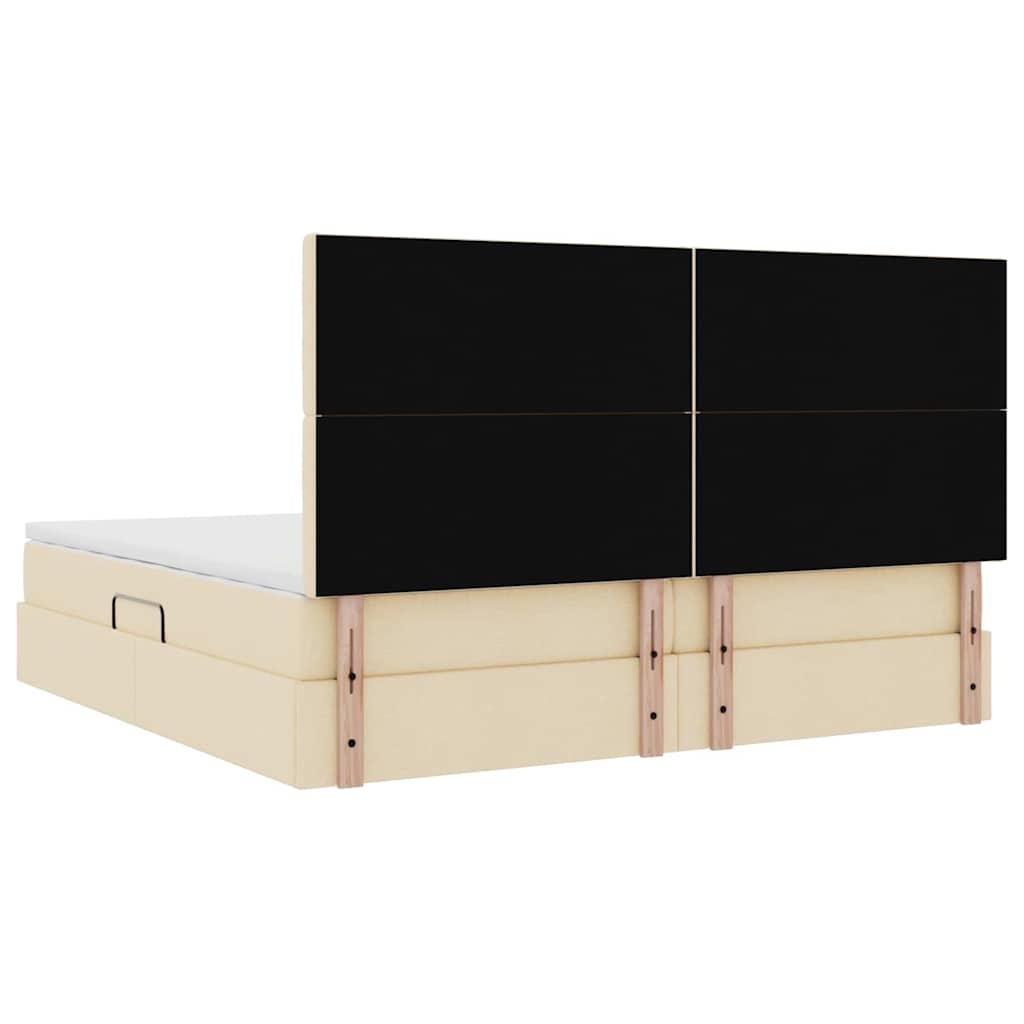 Opslag bed met matras met matras Crème 200 x 200 cm Polyester is nu te koop bij PeponiXL, paradijselijk wonen!