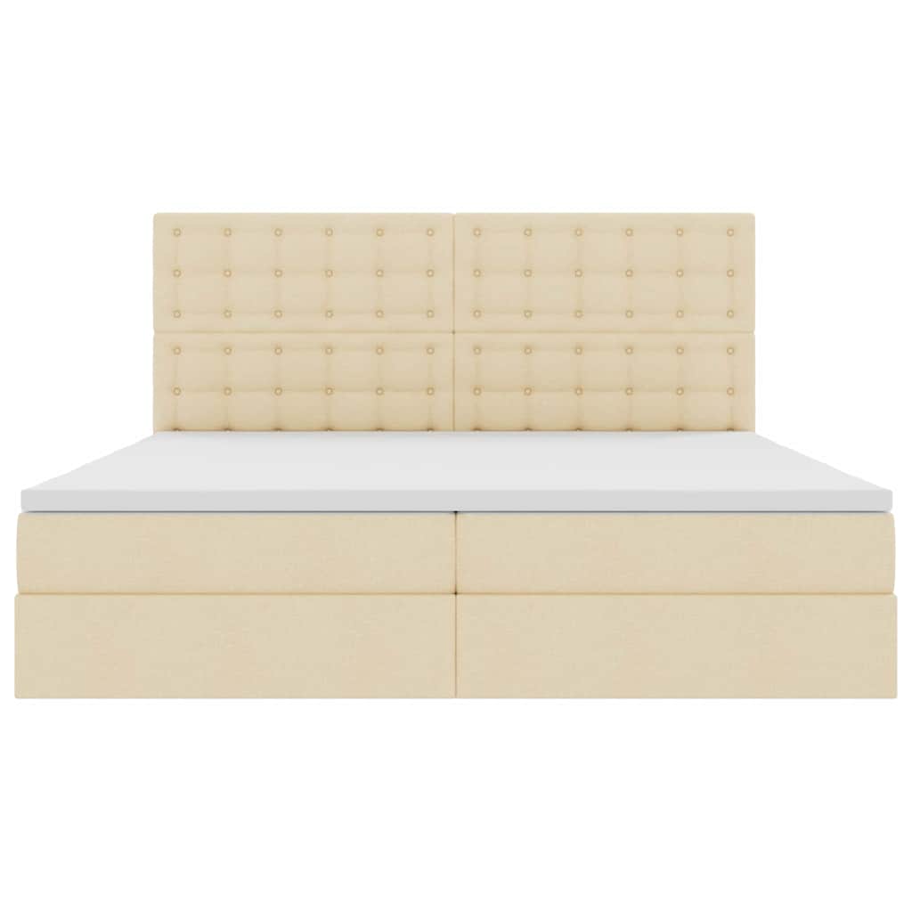 Opslag bed met matras met matras Crème 200 x 200 cm Polyester is nu te koop bij PeponiXL, paradijselijk wonen!