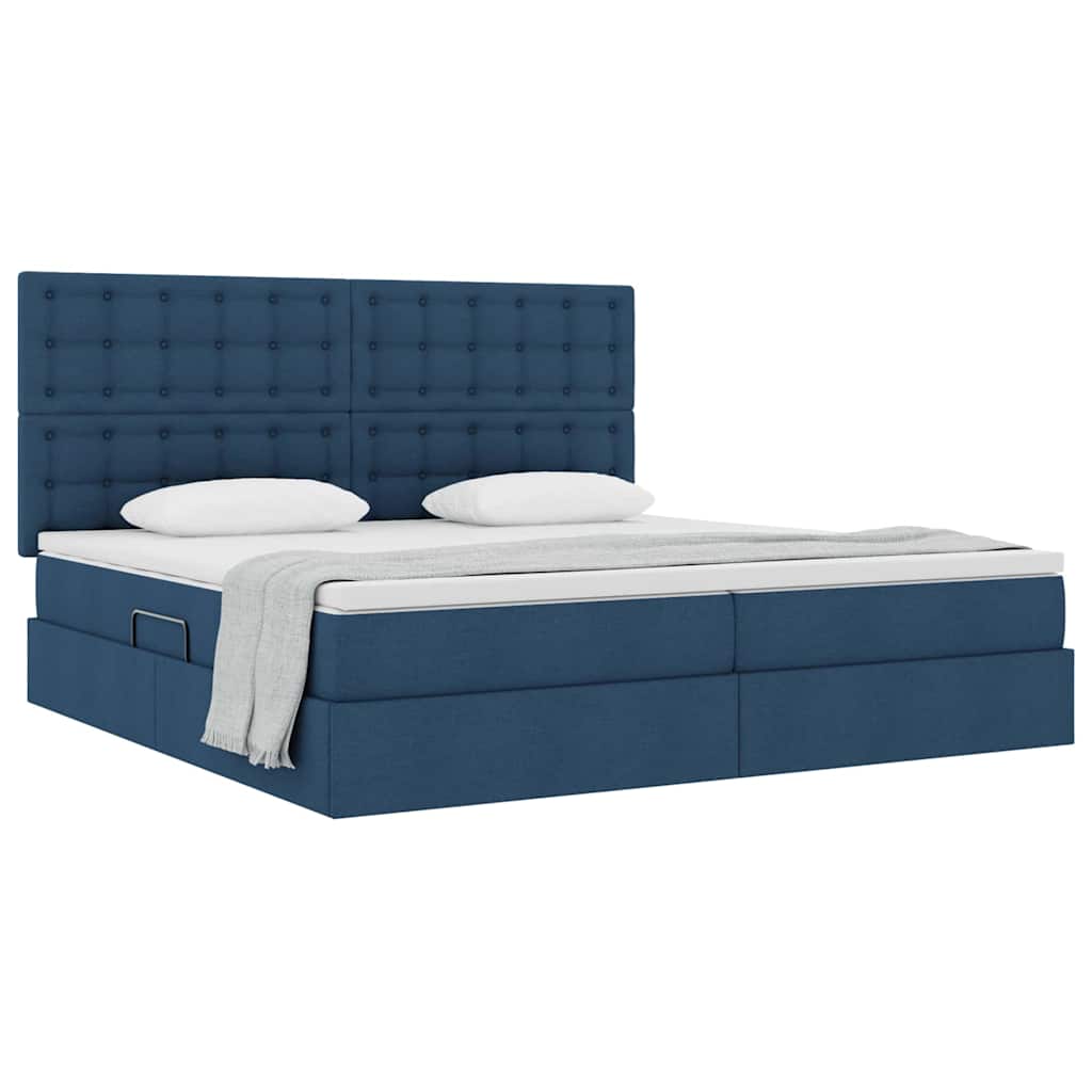 Opslag bed met matras met matras Blauw 200 x 200 cm Polyester is nu te koop bij PeponiXL, paradijselijk wonen!