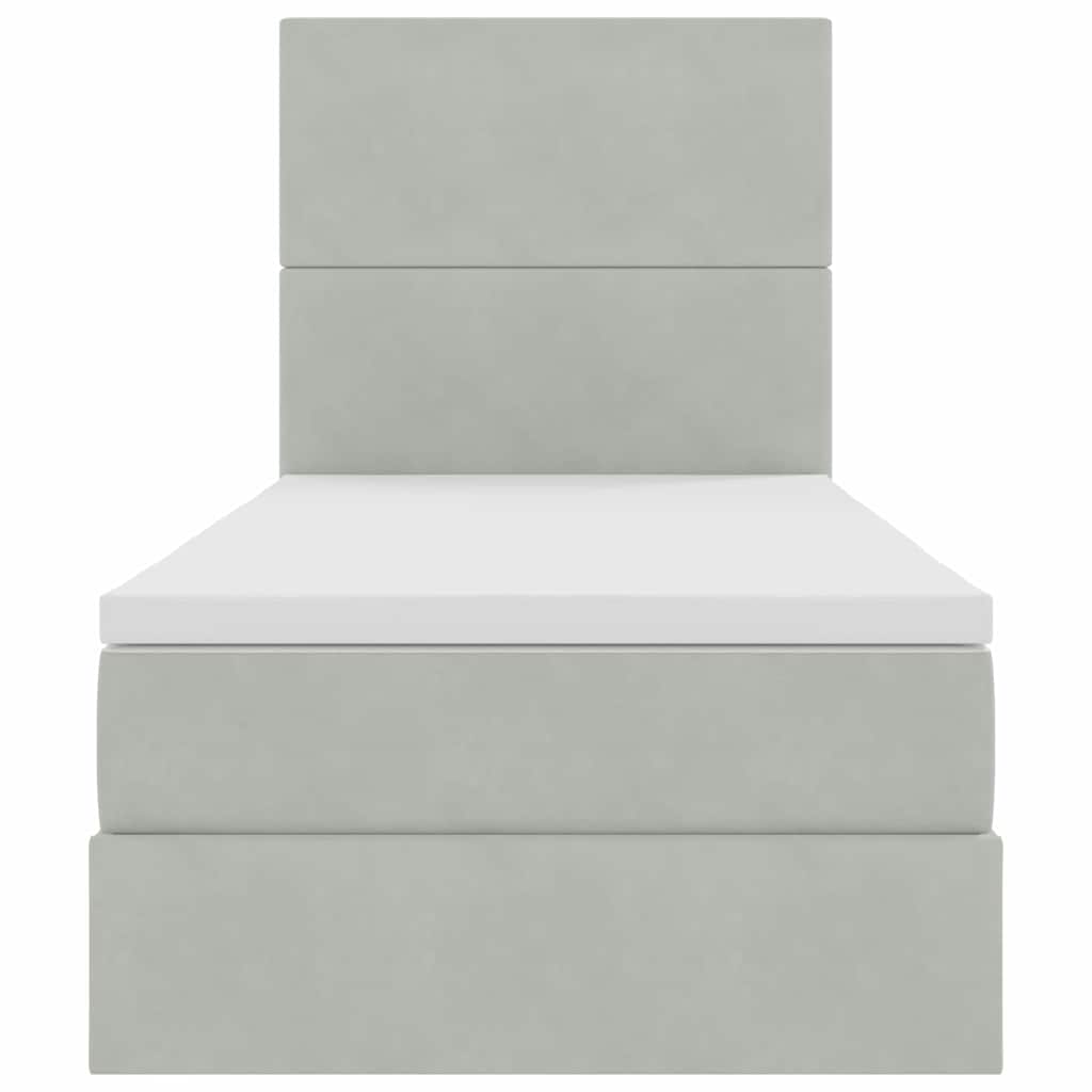 Opslag bed met matras met matras Lichtgrijs 90 x 200 cm Fluweel is nu te koop bij PeponiXL, paradijselijk wonen!