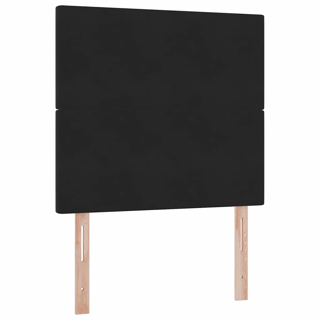 Opslag bed met matras met hoofdeinde Zwart 90 x 200 cm Fluweel is nu te koop bij PeponiXL, paradijselijk wonen!