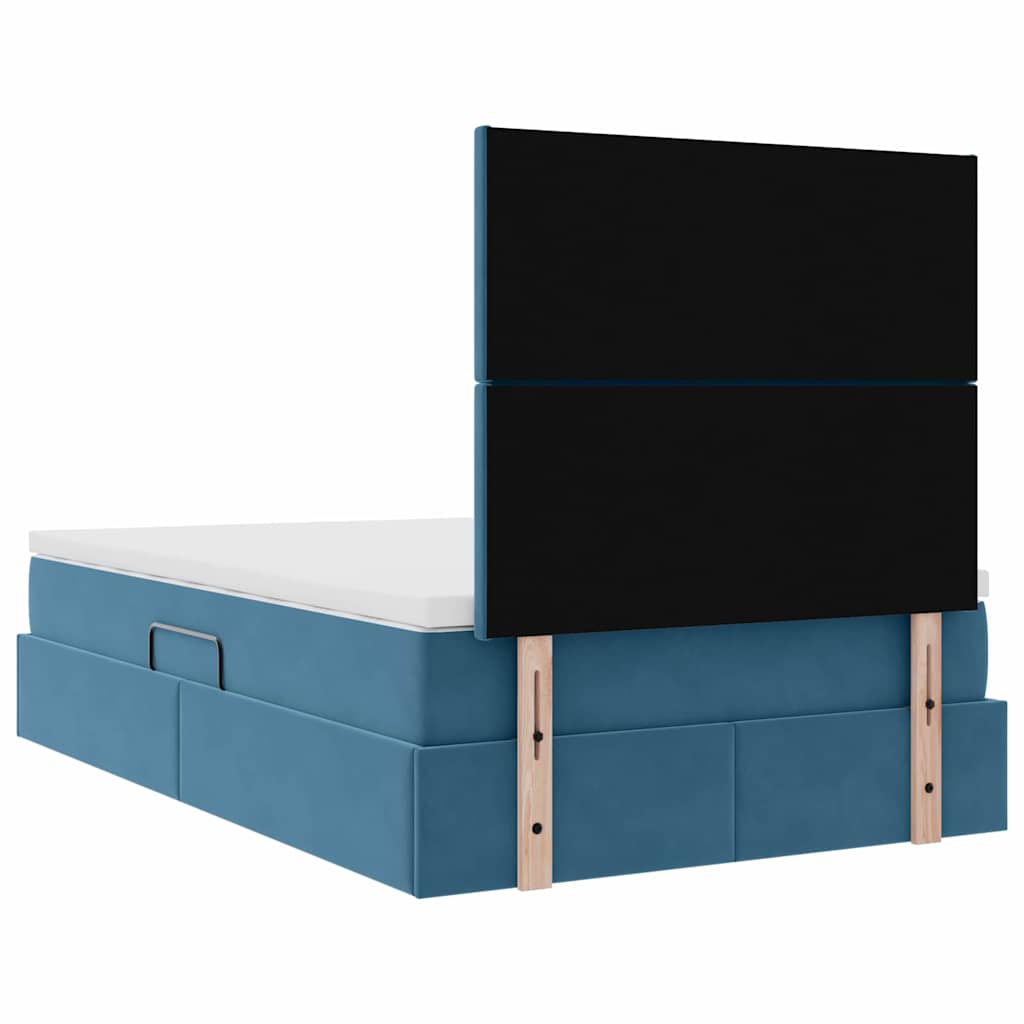 Opslag bed met matras met matras Blauw 120 x 190 cm Fluweel is nu te koop bij PeponiXL, paradijselijk wonen!