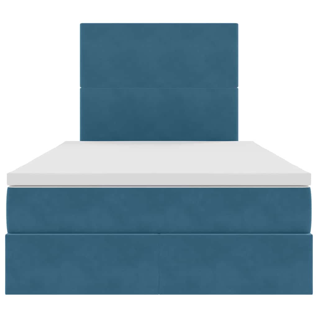 Opslag bed met matras Donkerblauw 120 x 200 cm Fluweel is nu te koop bij PeponiXL, paradijselijk wonen!