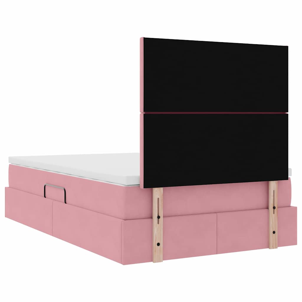 Opslag bed met matras met matras Roze 120 x 200 cm Fluweel is nu te koop bij PeponiXL, paradijselijk wonen!