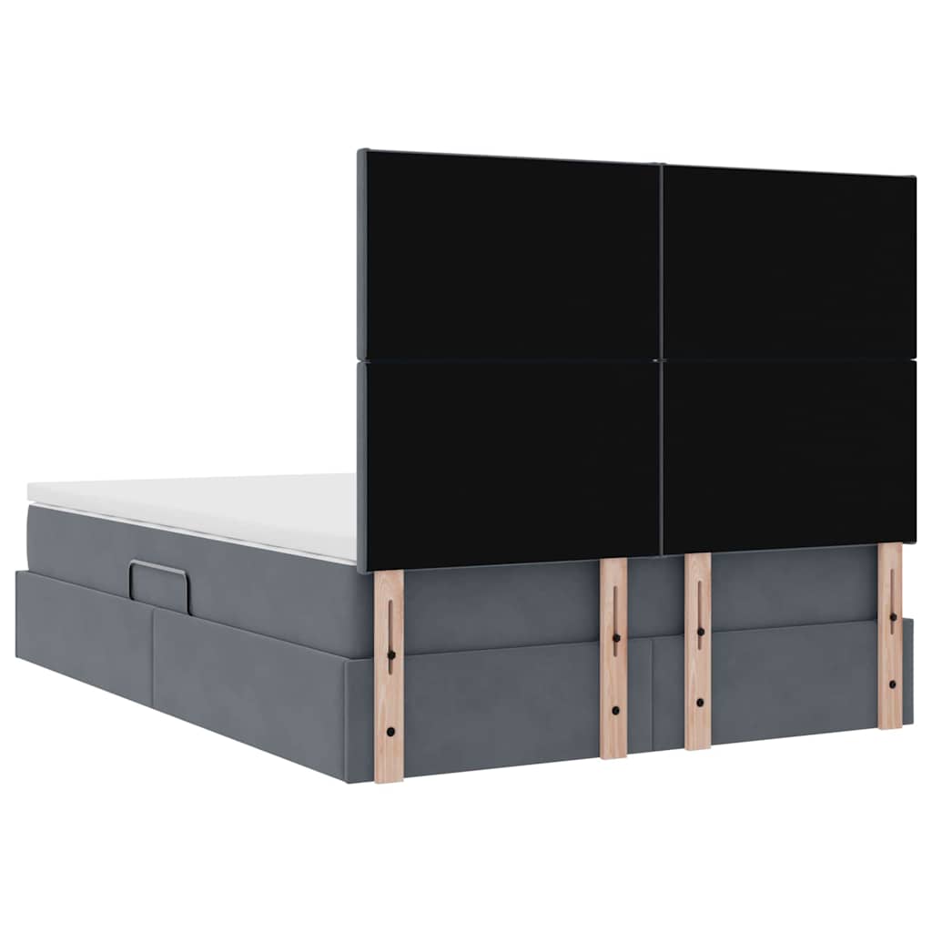 Opslag bed met matras Donkergrijs 140 x 190 cm Fluweel is nu te koop bij PeponiXL, paradijselijk wonen!