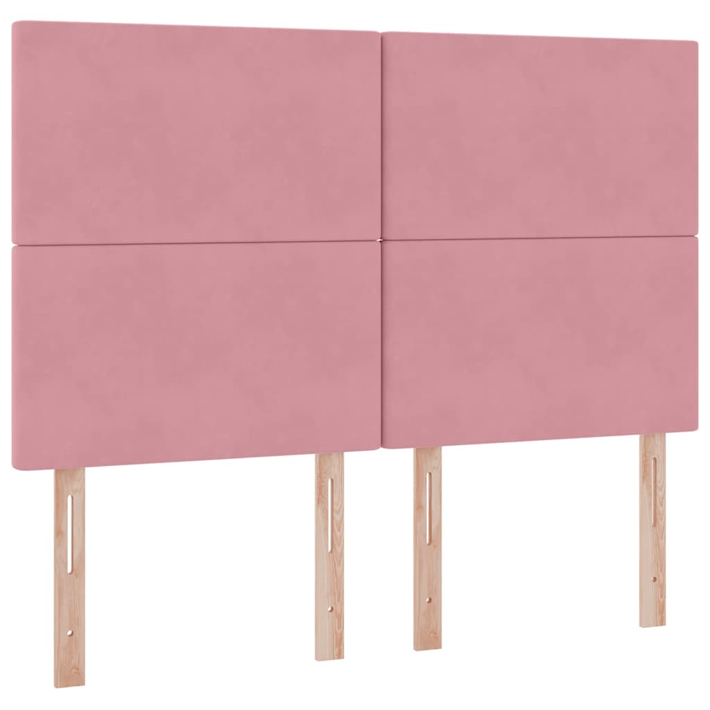 Opslag bed met matras met matras Roze 140 x 190 cm Fluweel is nu te koop bij PeponiXL, paradijselijk wonen!