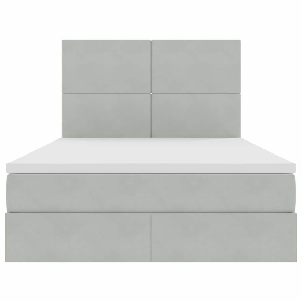 Opslag bed met matras Lichtgrijs 140 x 200 cm Fluweel is nu te koop bij PeponiXL, paradijselijk wonen!