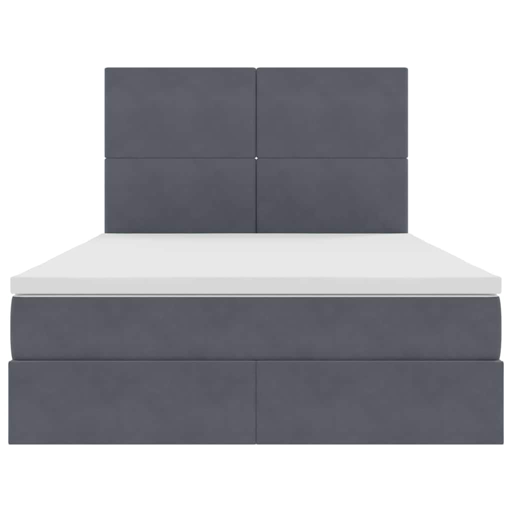 Opslag bed met matras Donkergrijs 140 x 200 cm Fluweel is nu te koop bij PeponiXL, paradijselijk wonen!