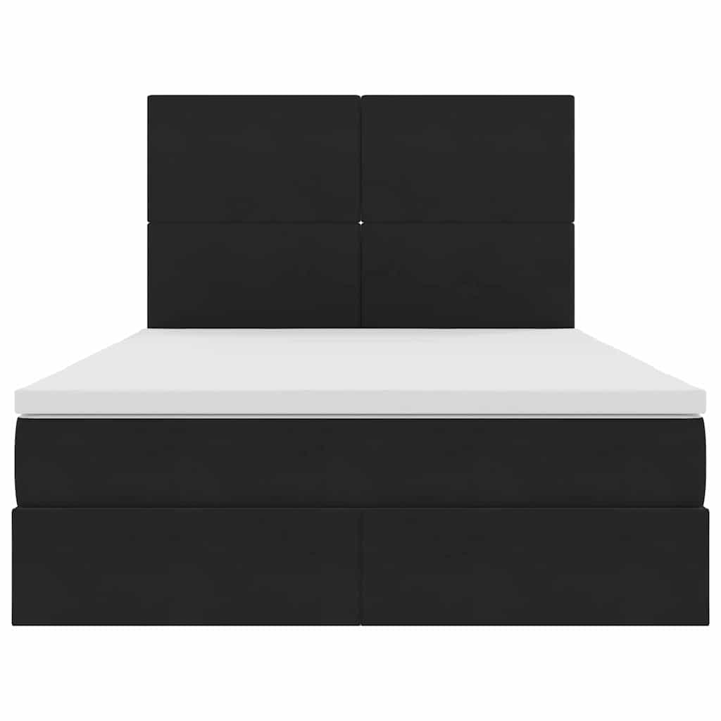 Opslag bed met matras met matras Zwart 140 x 200 cm Fluweel is nu te koop bij PeponiXL, paradijselijk wonen!